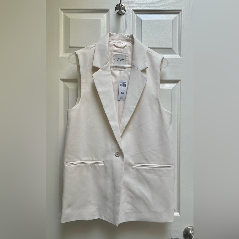 Abercrombie White Vest XS